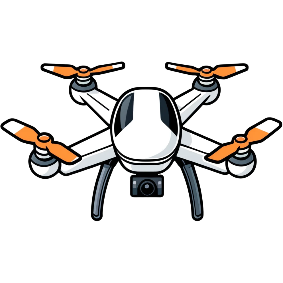 a drone, cartoonish sticker style emoji
