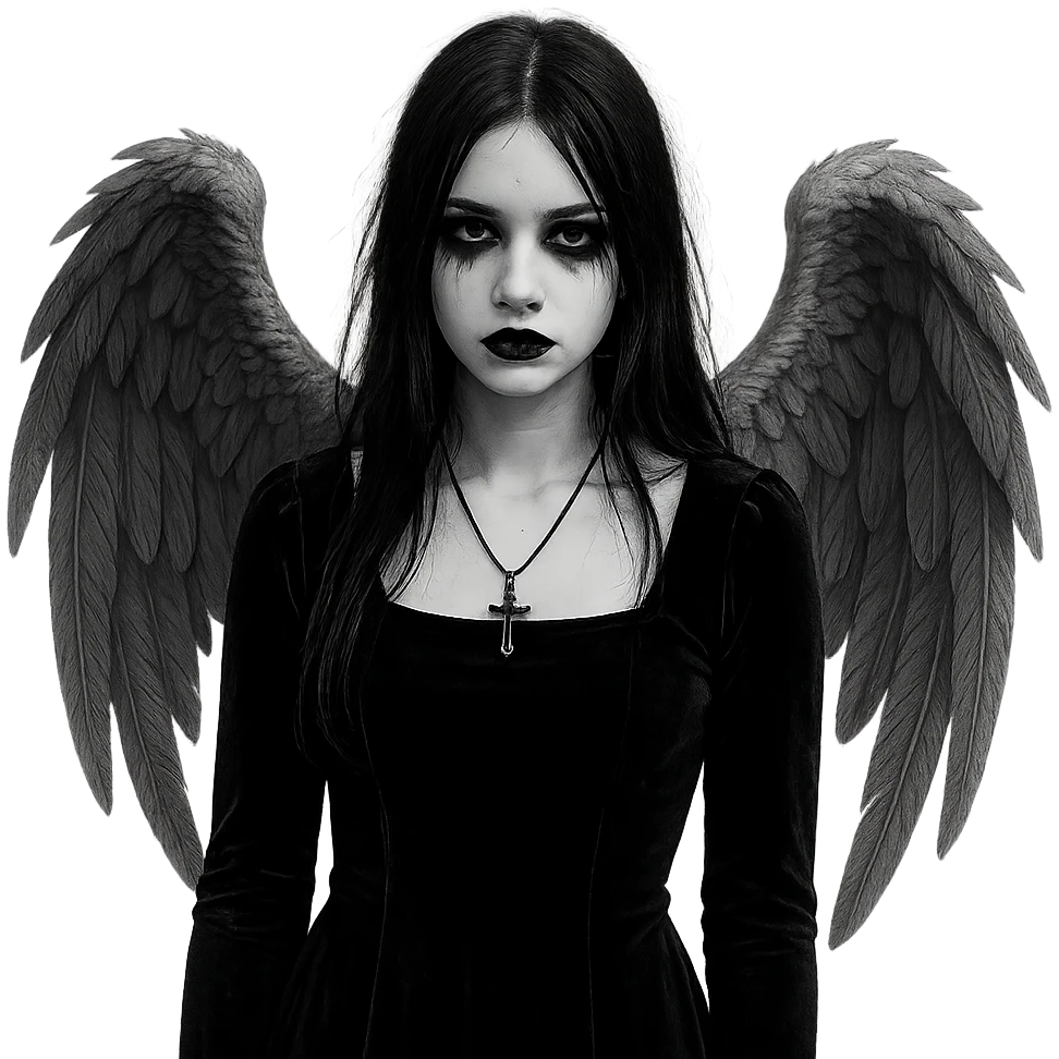 goth angel  object remove background    emoji