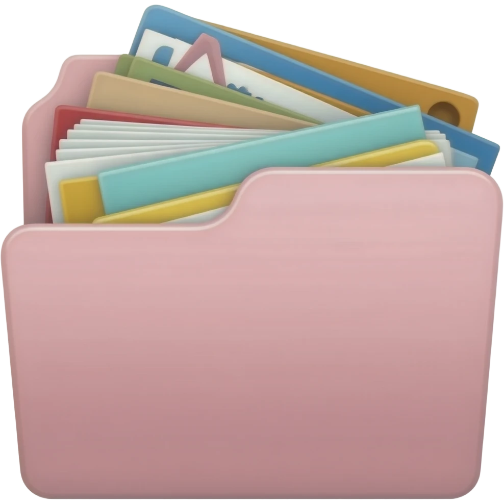 pale pink folder and junk files emoji