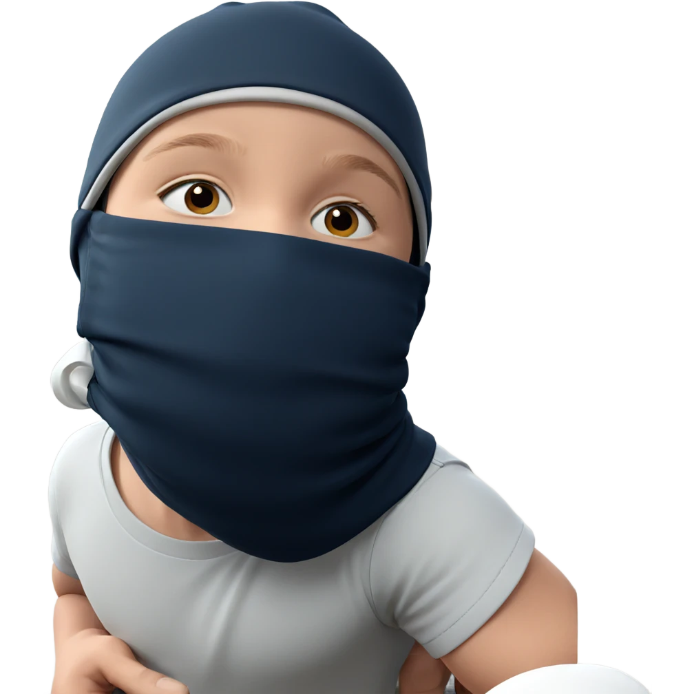 boy in hat with mask emoji