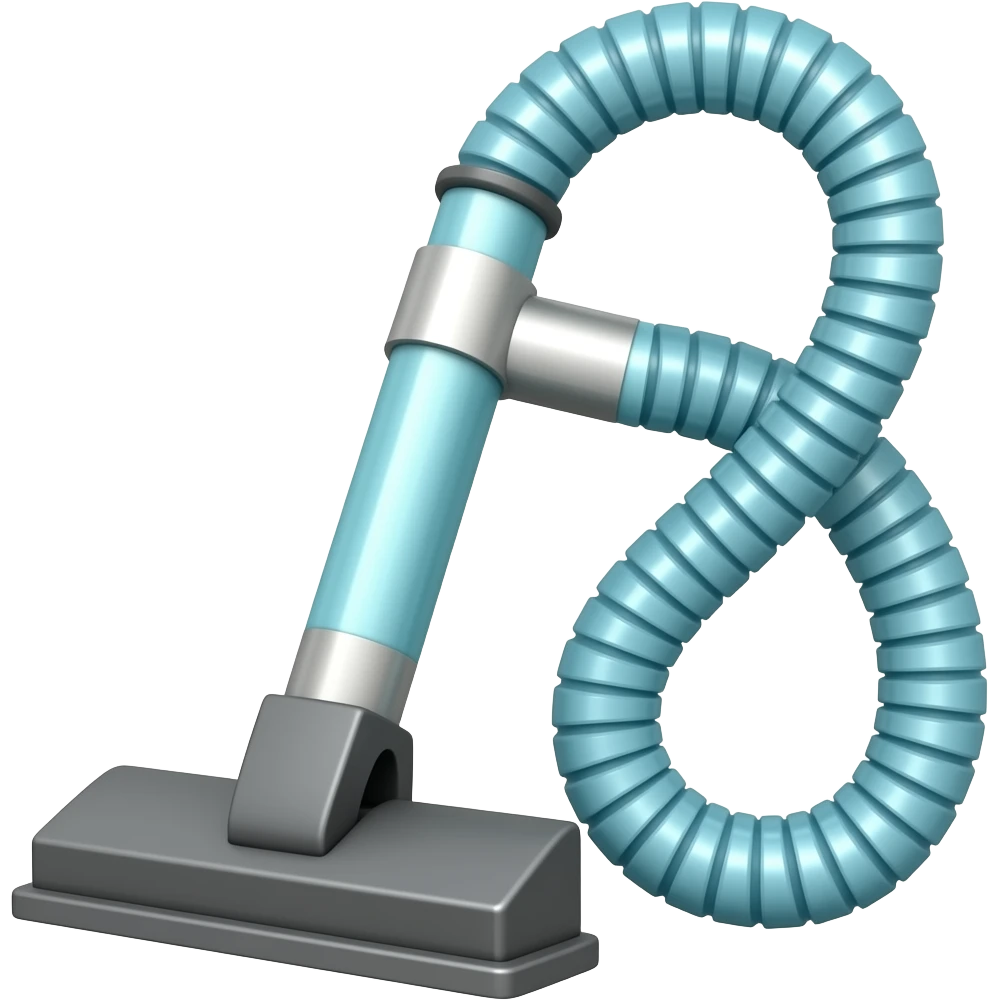 A cartoon cyan vacuum cleaner hose emoji