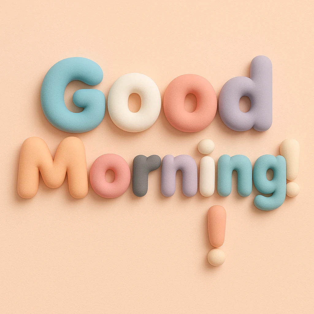 ”Good Morning!” in mochi style emoji