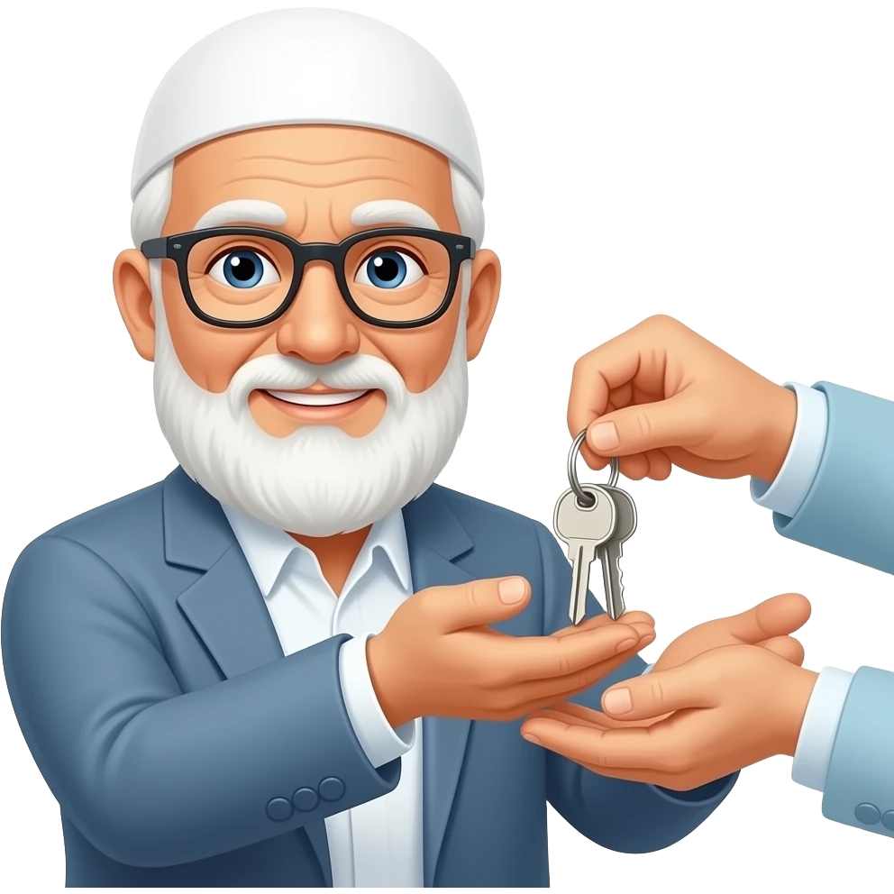 у пожилгого мужчины мусульманина забирают ключи другие люди emoji