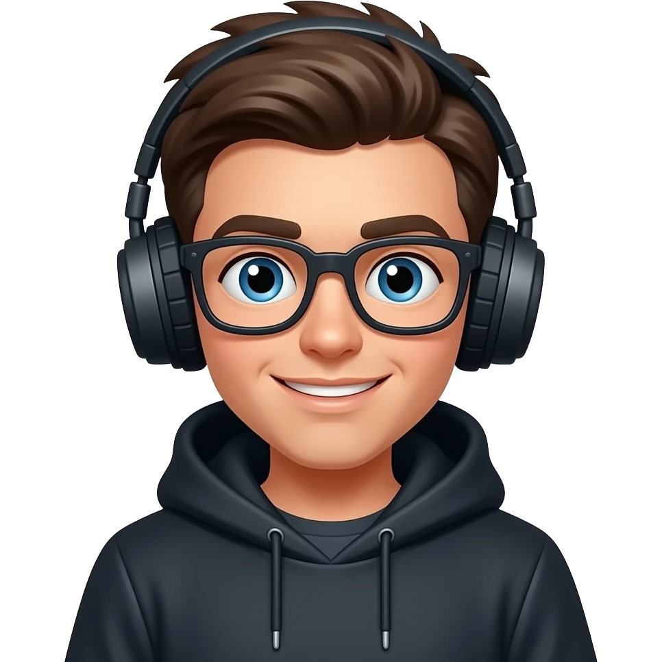 A young hacker (ethical) but cool emoji