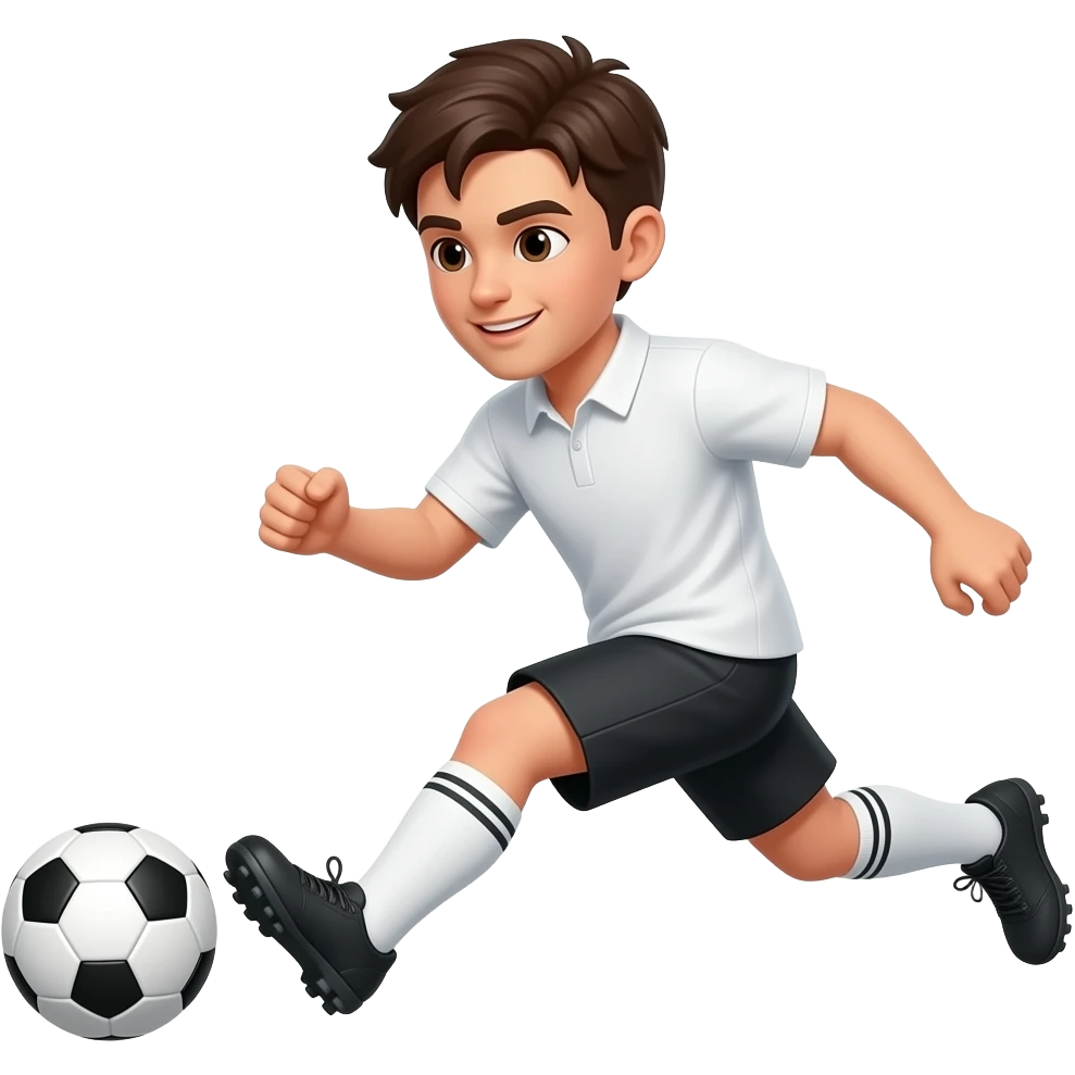 Scoring a goal in white shirt and black shorts emoji