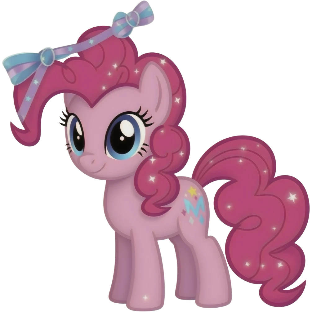 Pinkie pie parıltılı süslü emoji