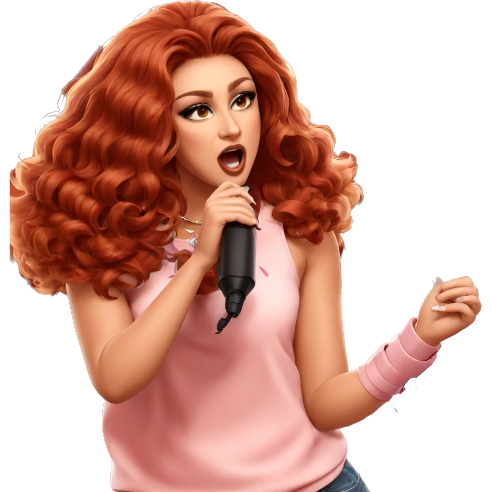 girl singing with microphone emoji