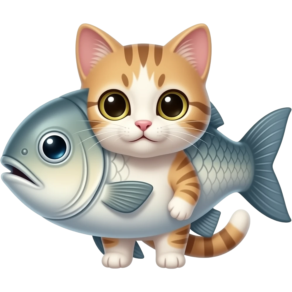 Kitten face on fish body emoji