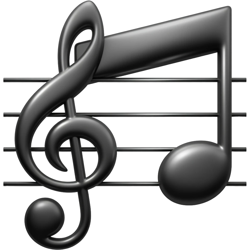 Mi (note noire alignée sur portée) (sans la clé de sol) emoji