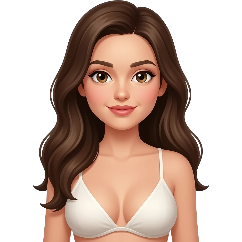 Naked with tits Brunette long haired girlfriend naked emoji