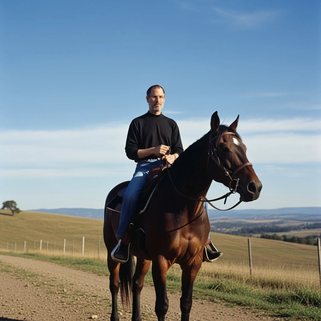 steve jobs riding a horse emoji