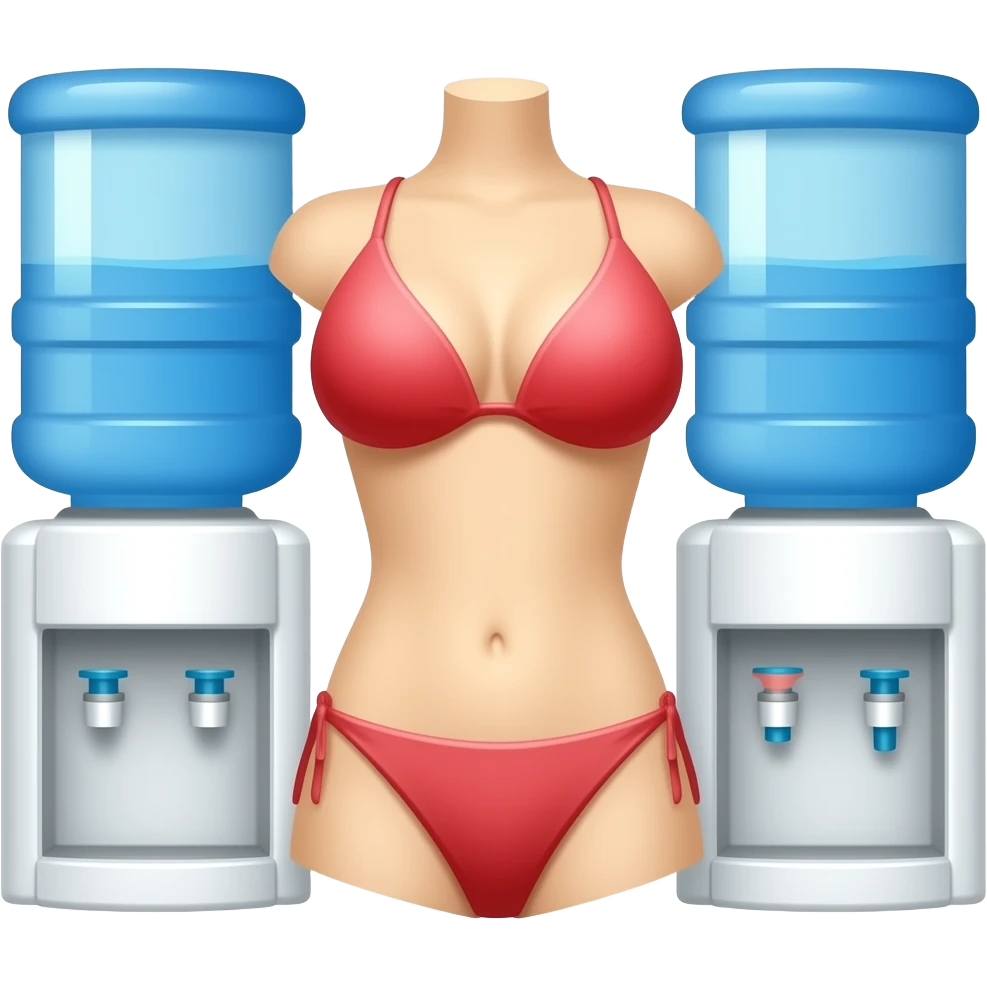 a water dispenser cooler wearing a bikini with no human body emoji