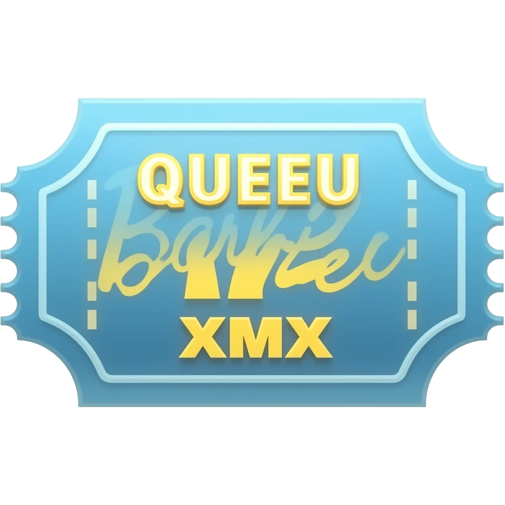 blue yellow Queue number ticket inspired by Barbie colour pallete emoji