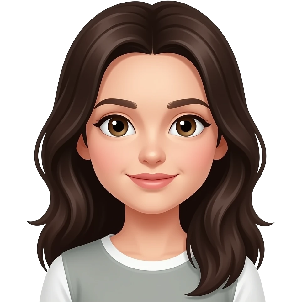 white girl with dark long hair emoji