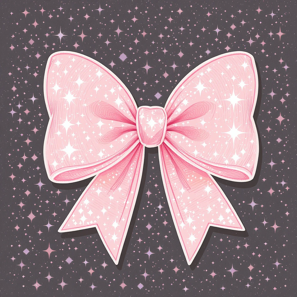sakura bow, cute and shiny, no background emoji