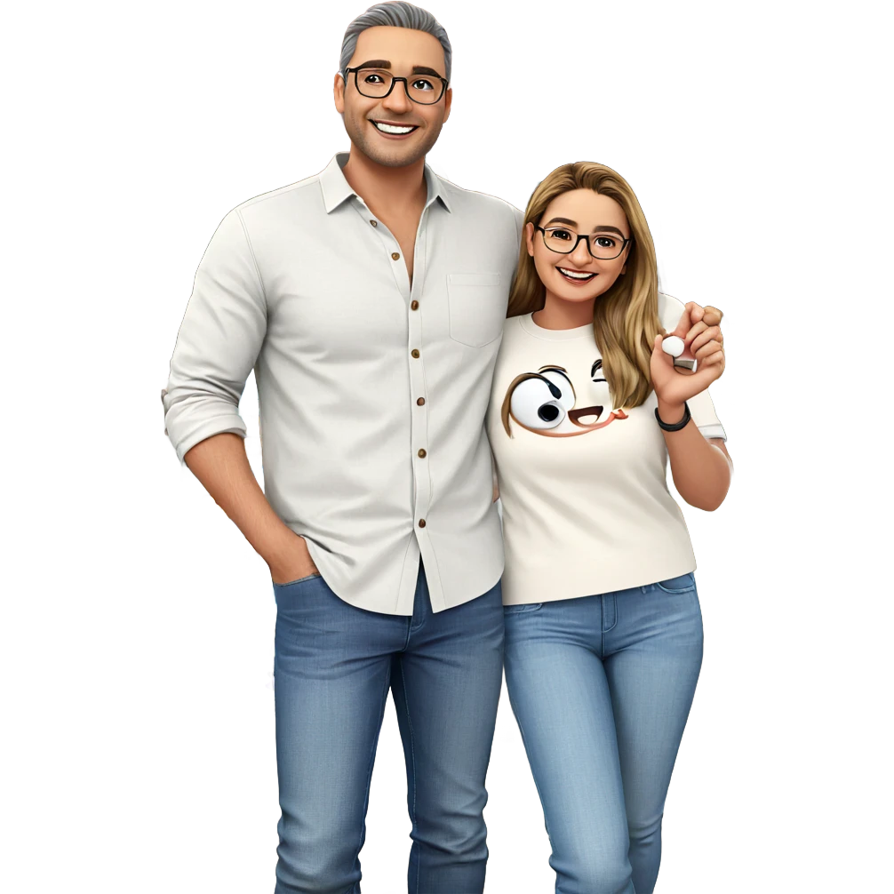 smiling couple outdoors together emoji