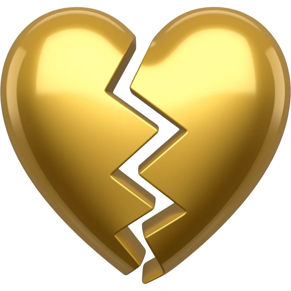 Gold broken heart emoji