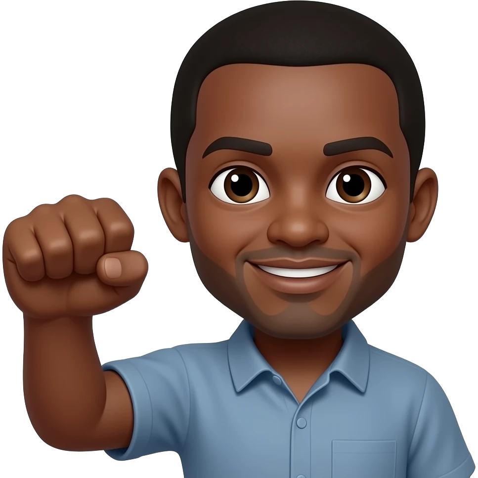 Black Face with fist bump emoji