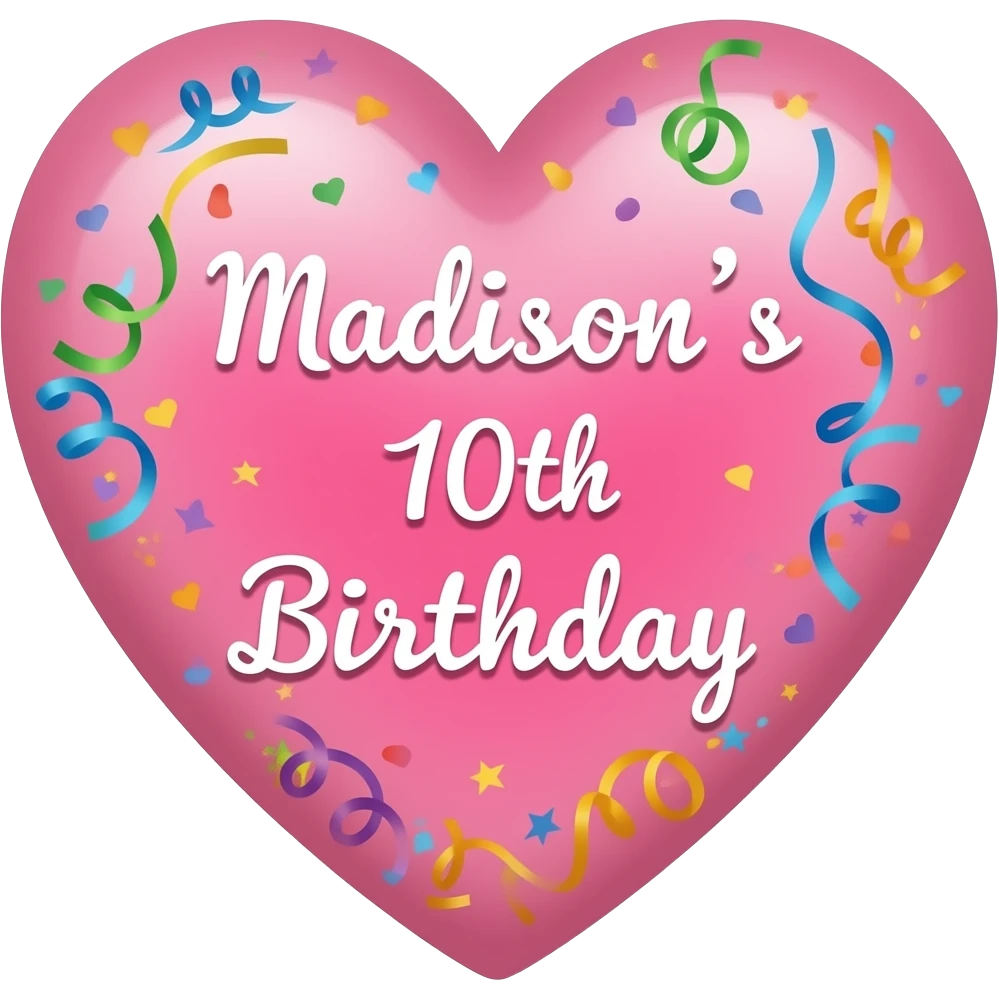 heart madison's 10th birthday emoji