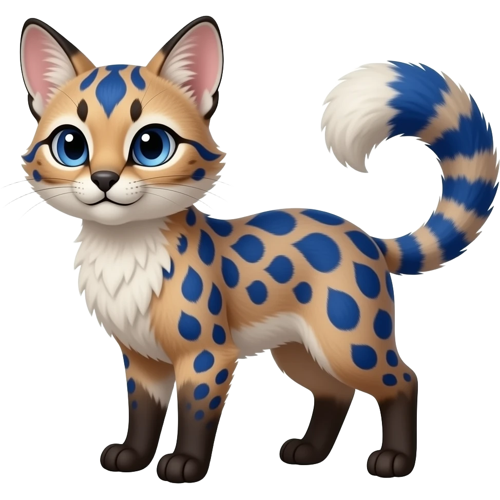 Blueberry-color-pattern-themed puffy fluffy thick bushy brownish soft realistic romantic vintage antique divine beautiful elegant pretty precious cute young youthful Fakémon-Pokémon-feline-Zeraora-Jolteon-serval-caracal-chinchilla-Minccino-Cinccino-Meowstic-rodent-hybrid-creature (full body) emoji