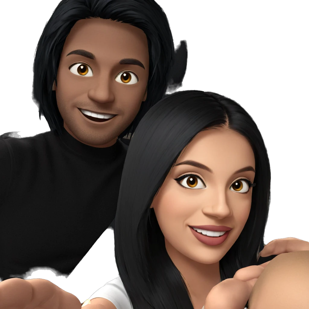 smiling couple in car emoji