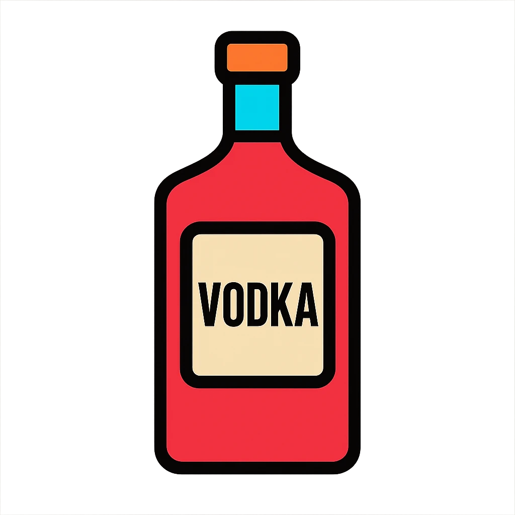 A simple and bold bottle of vodka, side view emoji