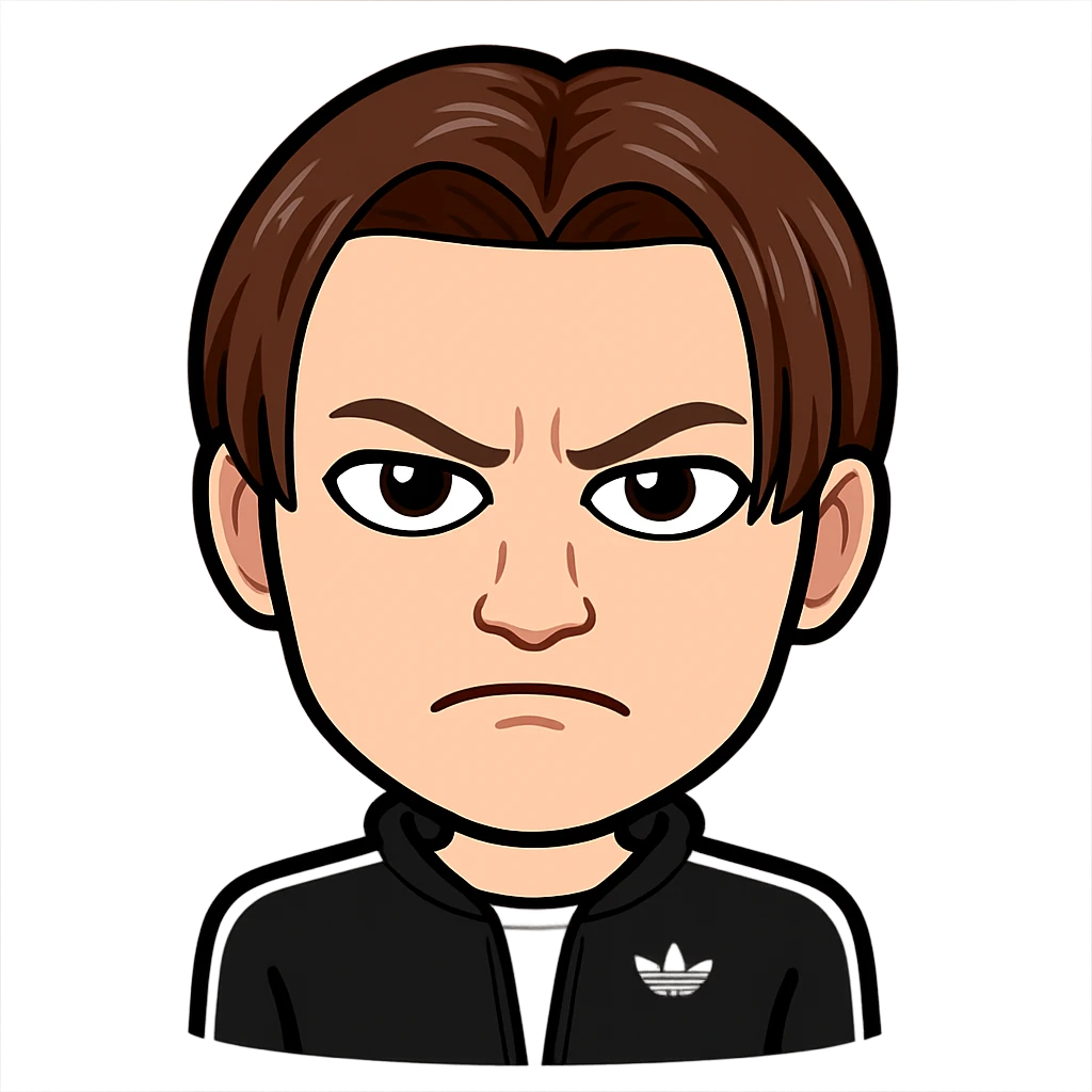 Edit the character in the reference image to show the character with an angry face, in the same style as the reference, with a transparent background, no circle, and sized for Twitch emoji. emoji