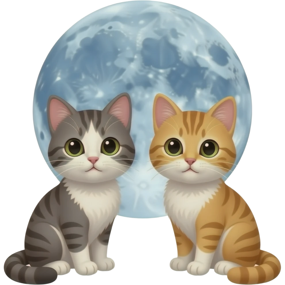Gatitos viendo la luna emoji