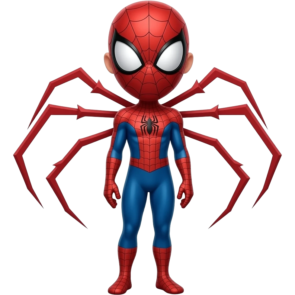 full standing and blushing woman spiderman with full mask and no hair emoji