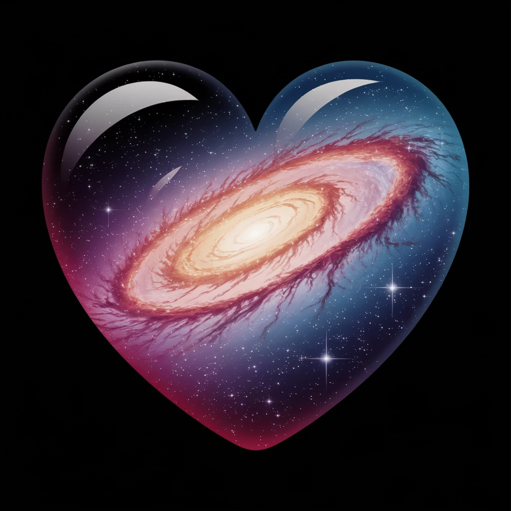 heart with a swirling galaxy core emoji