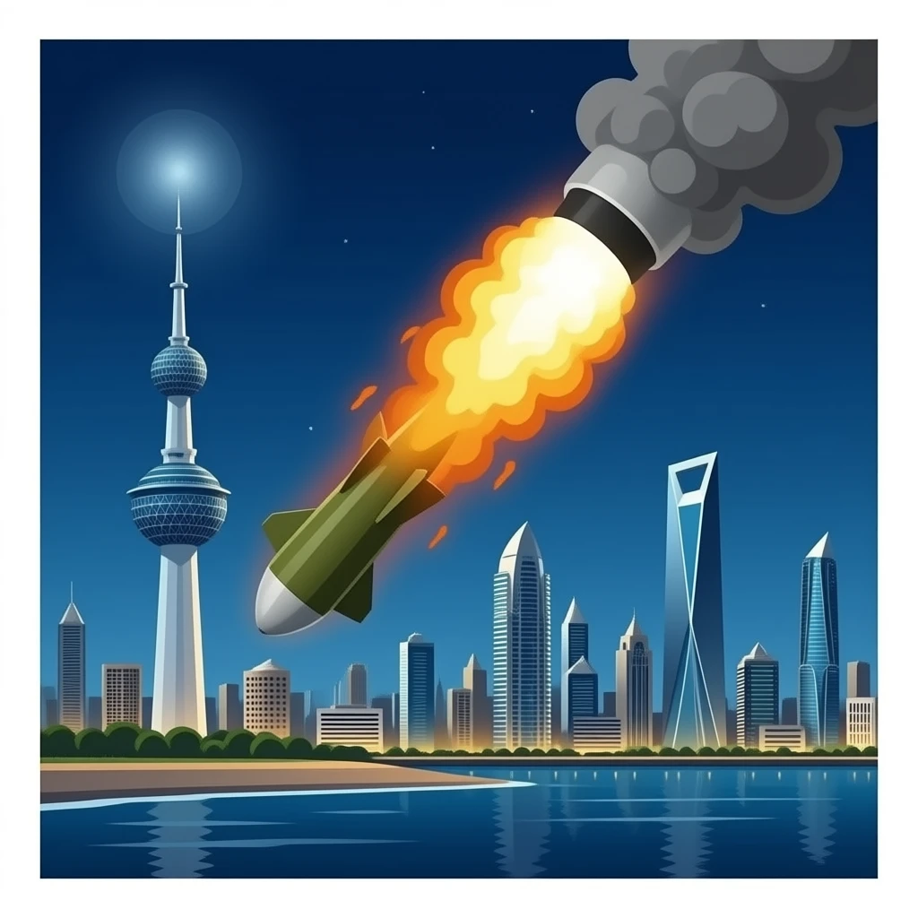 bombing Coming and falling in kuwait city emoji