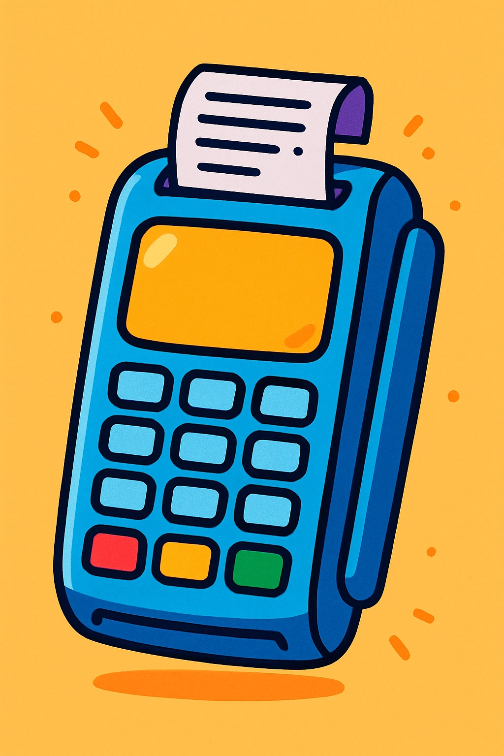 payment terminal, cartoon style, playful colors emoji