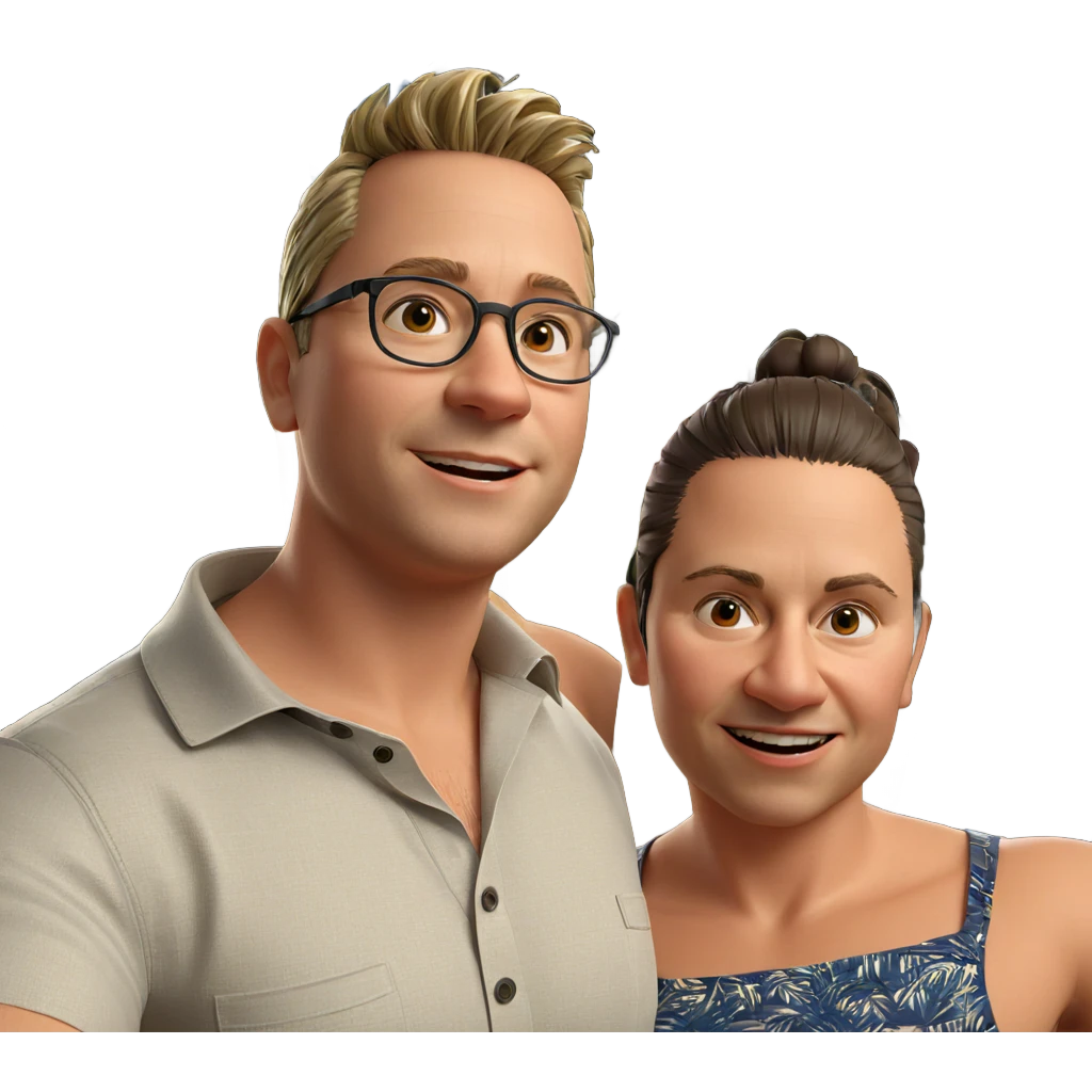 boy with glasses under palm tree emoji