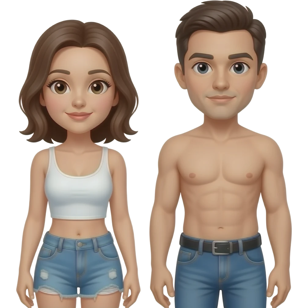 Woman and man naked full body. emoji