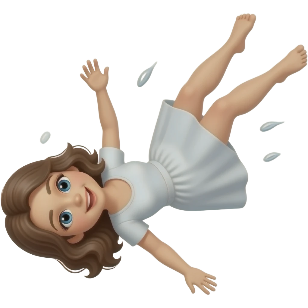 white woman falling emoji