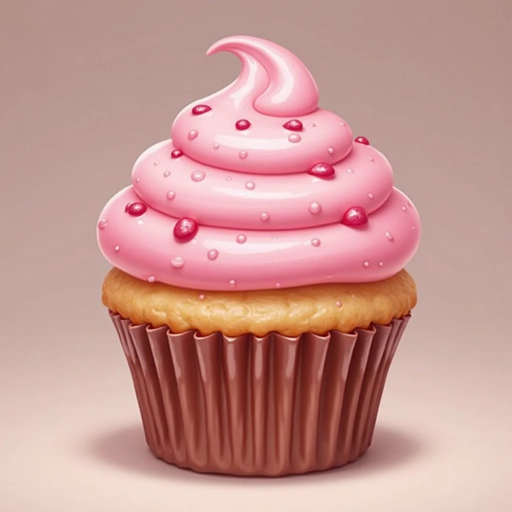 Cupcake with pink icing emoji