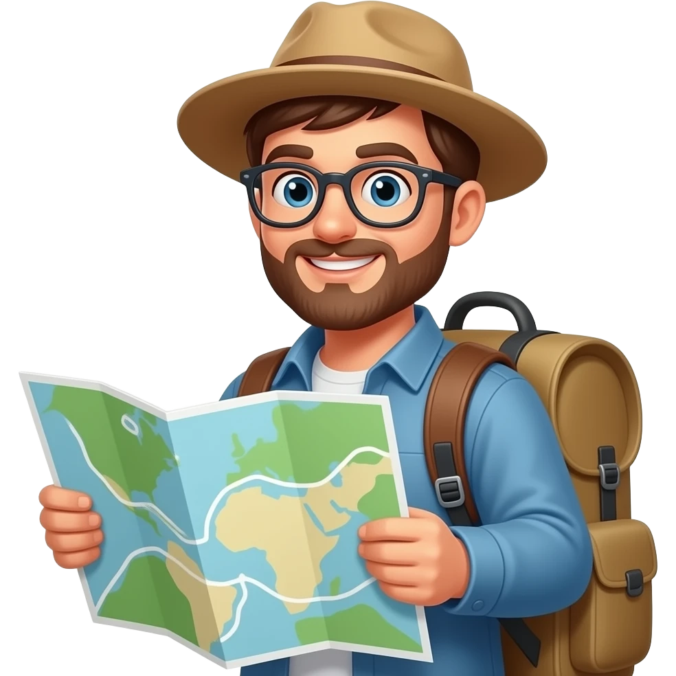 travler and map emoji