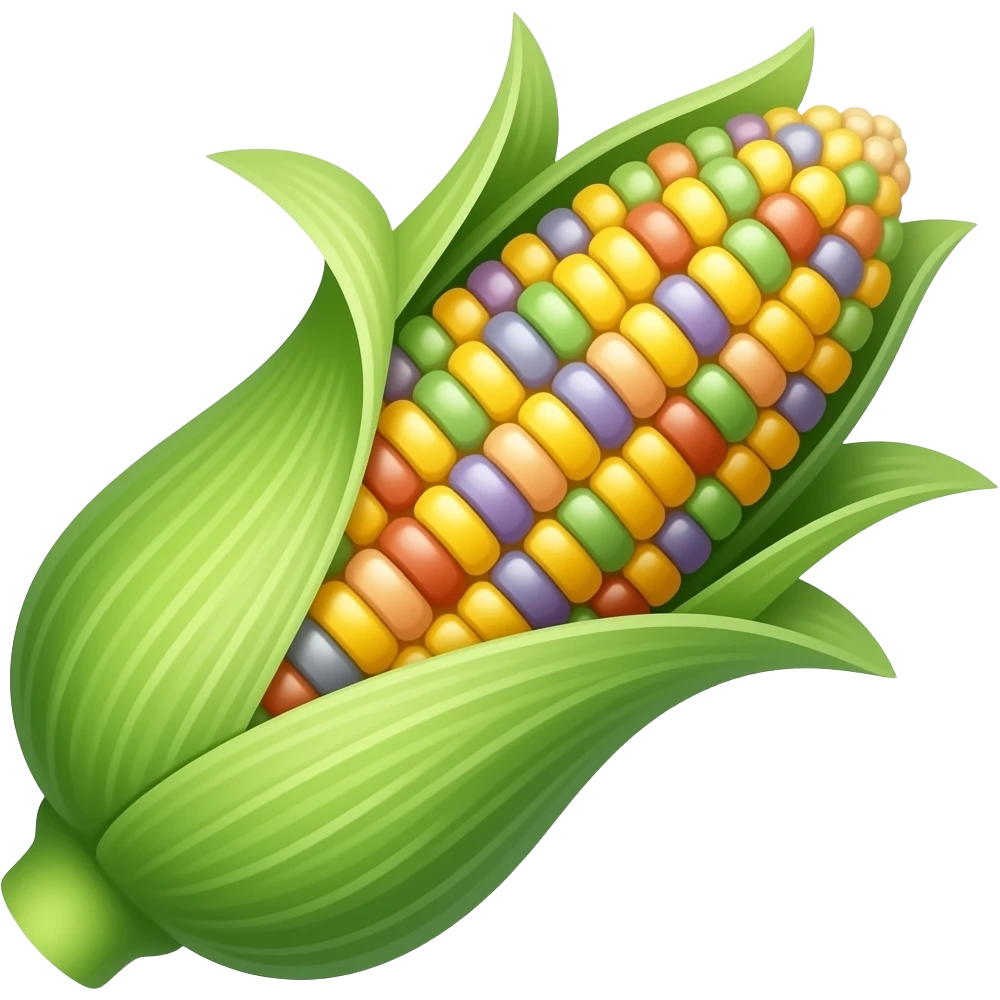 Multi color corn emoji