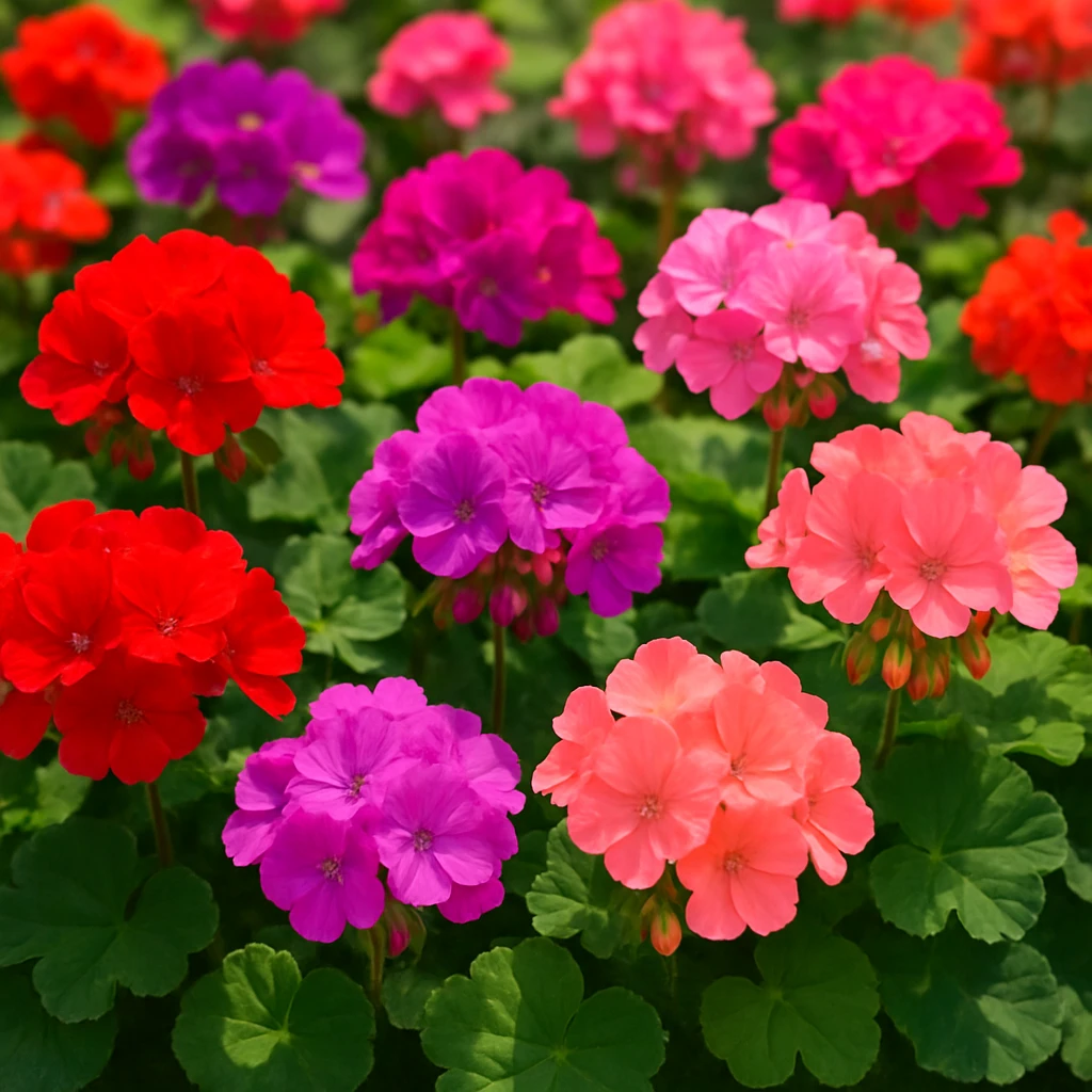 geraniums, vibrant flowers emoji