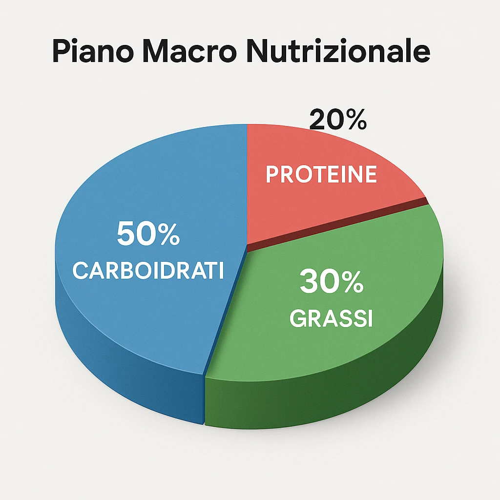 Piano A Macro nutrizionale GRAFICO in 3d in italiano emoji
