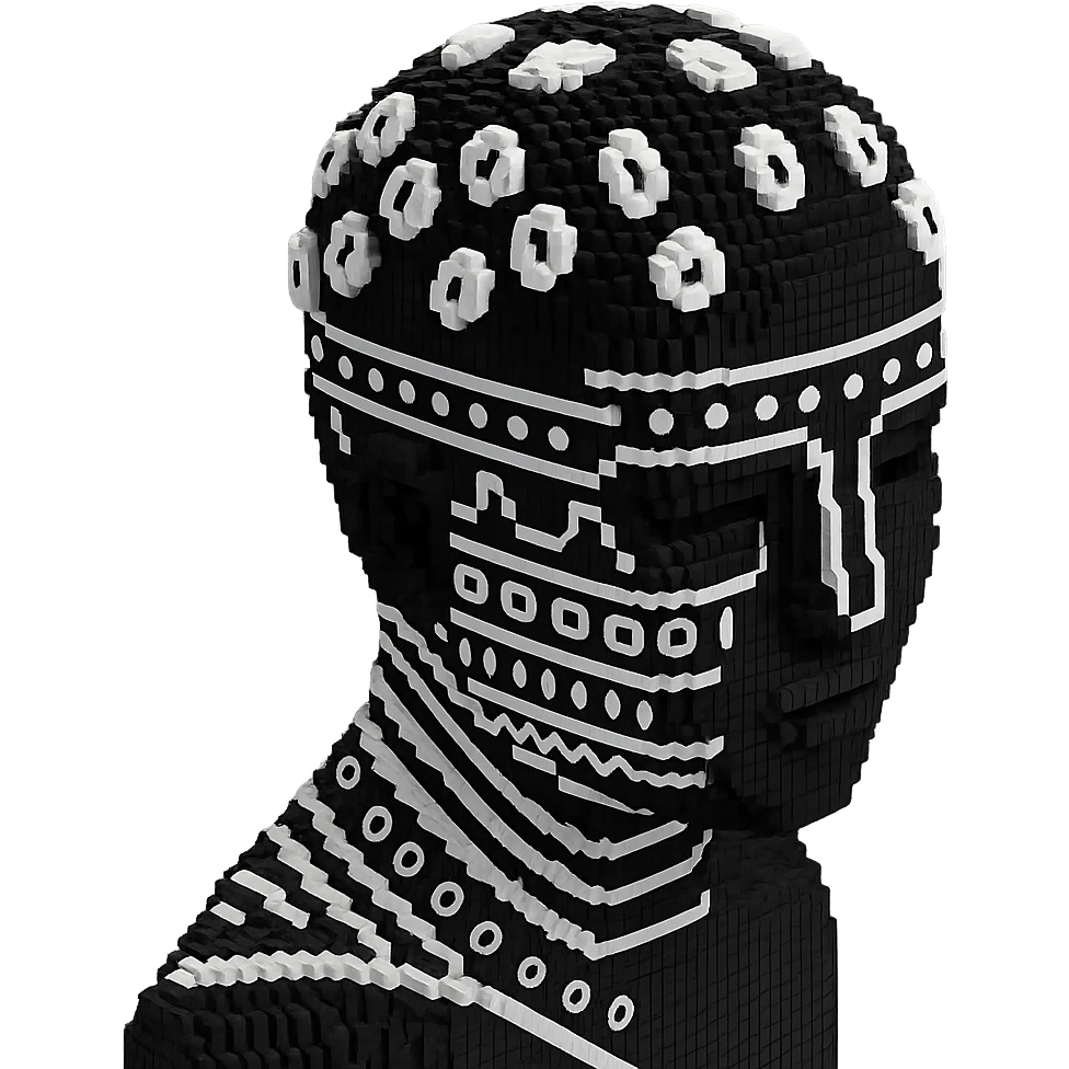 Make it voxel and bnw emoji