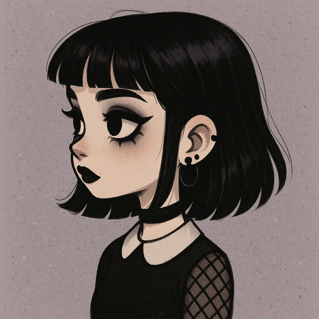 cute goth  profile girl art emoji