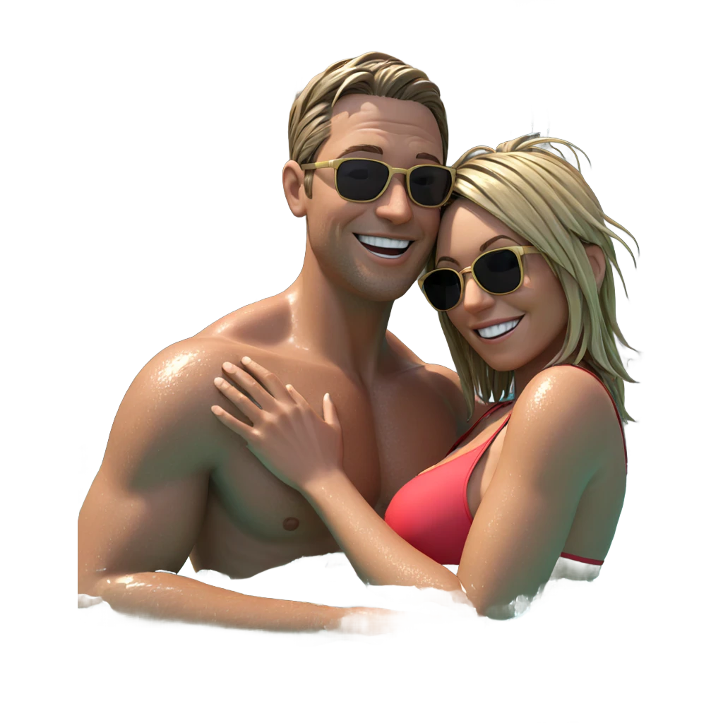 couple enjoying summer water emoji