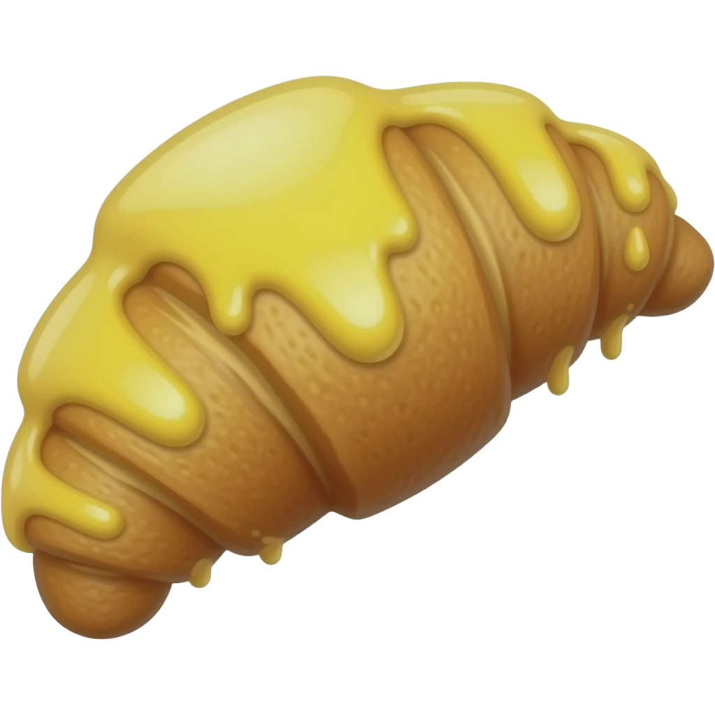 Croissant with drizzled Yellow icing emoji