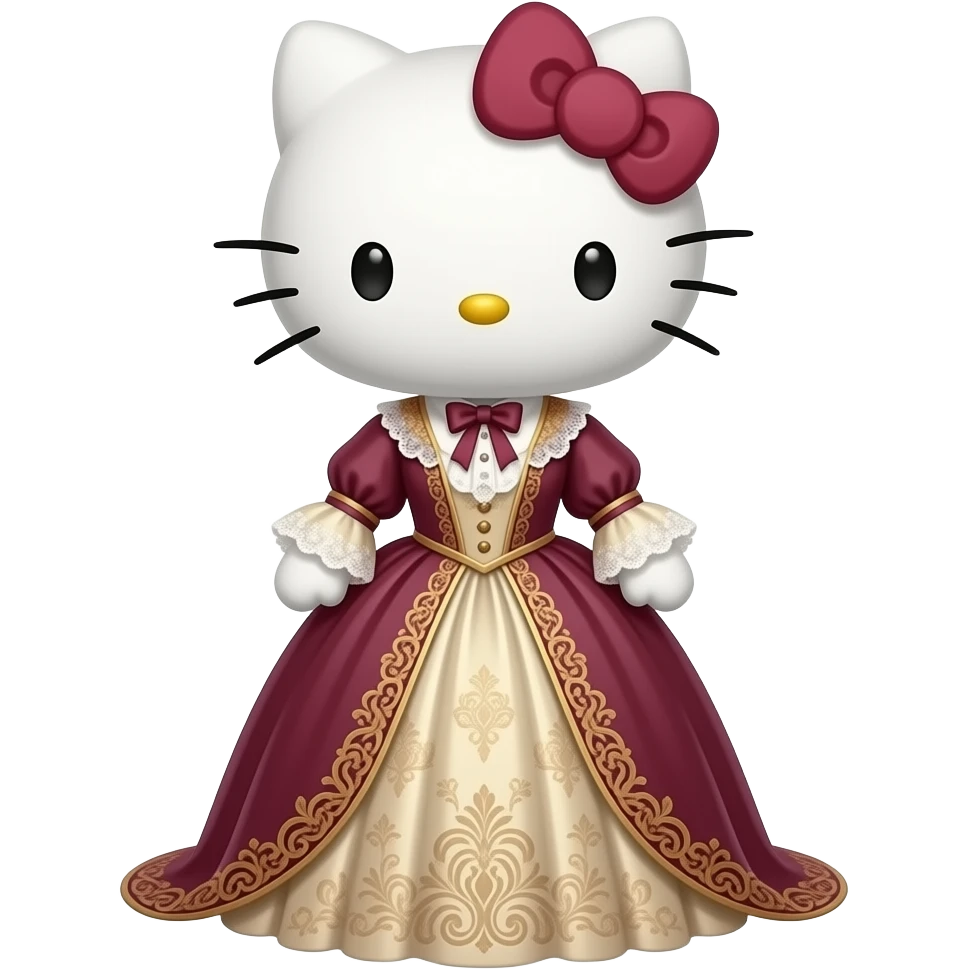 hello kitty disfrazada de Anna Karenina mujer muy elegante y rica del siglo XIX emoji