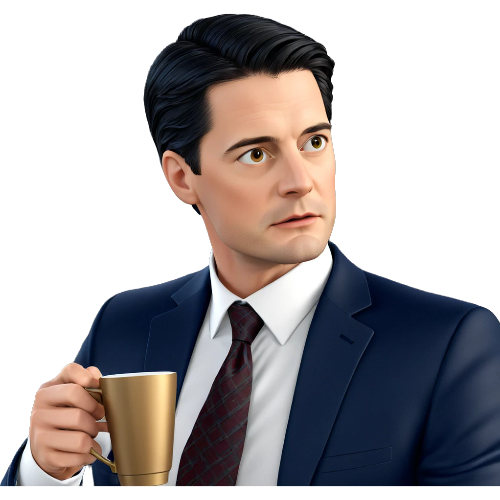 formal male with cup emoji