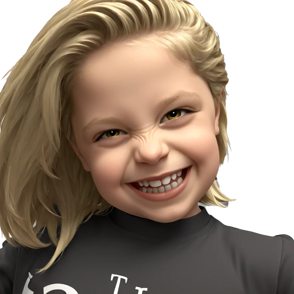 blonde boy with a smile emoji