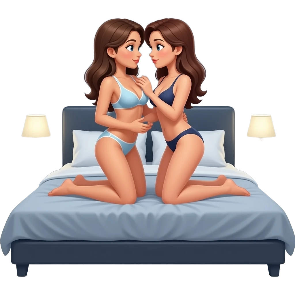 Deux femmes en couple qui font du sexe emoji