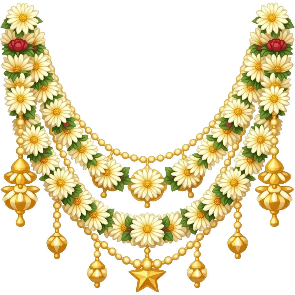 Garland use in Indian wedding emoji