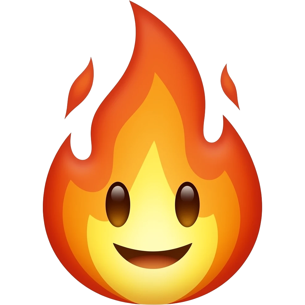 fire with a face emoji